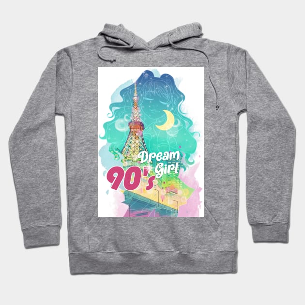 90's Dream Girl (Lines version) Hoodie by Lunares